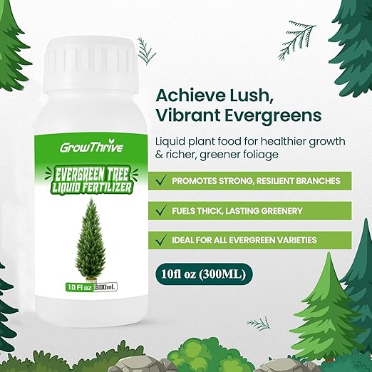 Evergreen Tree Liquid Fertilizer – Natural Probiotic Plant Food for Healthy Evergreen Growth – 10 oz Concentrate – Promotes Greener Leaves, Strong Roots & Soil Health