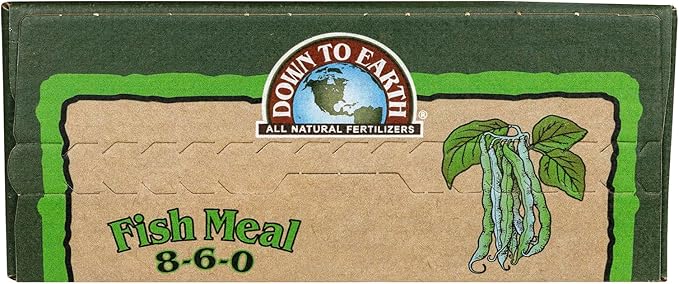 Down to Earth All Natural Fertilizers Organic Fish Meal - High Nitrogen and Phosphorus for Outdoor Plants, Trees, Shrubs, and Gardens 8-6-0, 4 lb