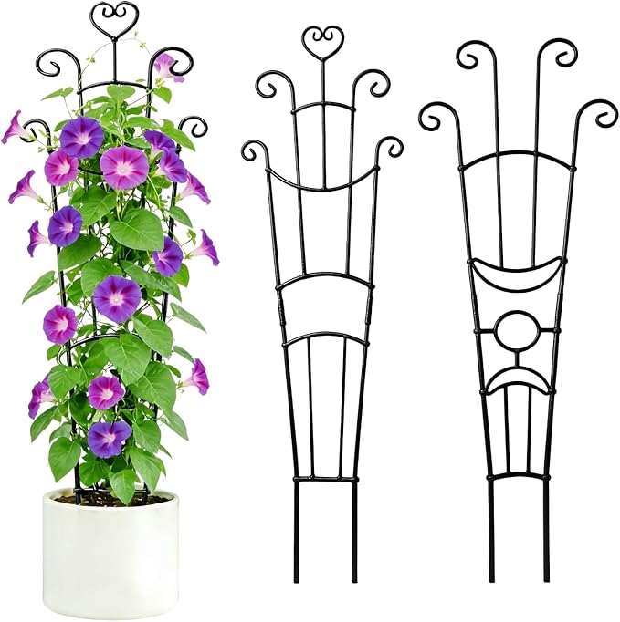 Plant Trellis for Climbing Plants Indoor 2Pcs Small Garden Trellis for Potted Plants Sturdy Metal Houseplant Support 33in Taller Plant Trellis for Monstera pothos lvy Vine