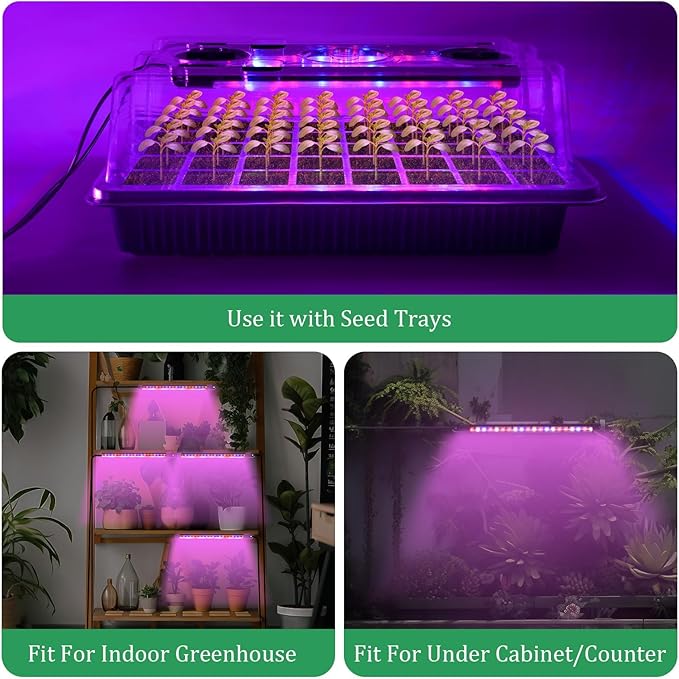 Verdenu Seed Starter Tray with Grow Light, 2 Pack 80 Cells Seed Starter Kit with Humidity Dome, Adjustable Brightness Seed Tray with Smart Timer, 3 Modes, 4 Timing, Germination Kit for Indoor
