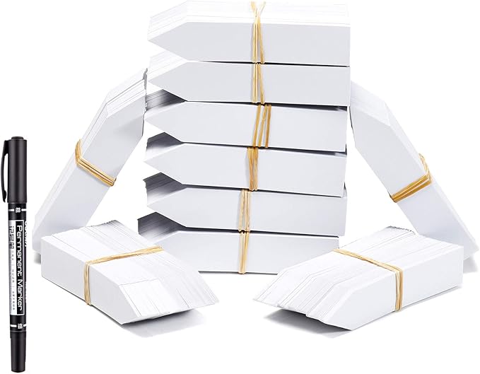 1000 Pcs 4 Inch Plastic Plant Nursery Garden Labels Waterproof Pot Markers Garden Stake Tags, White
