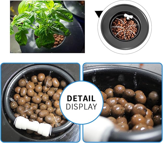 RDWC Hydroponics System Kit, 5 Gallon Deep Water Culture (DWC) Bucket Kit Recirculating with Air Pump, Air Stone for Indoor Growing, Complete 1 Bucket + Reservoir