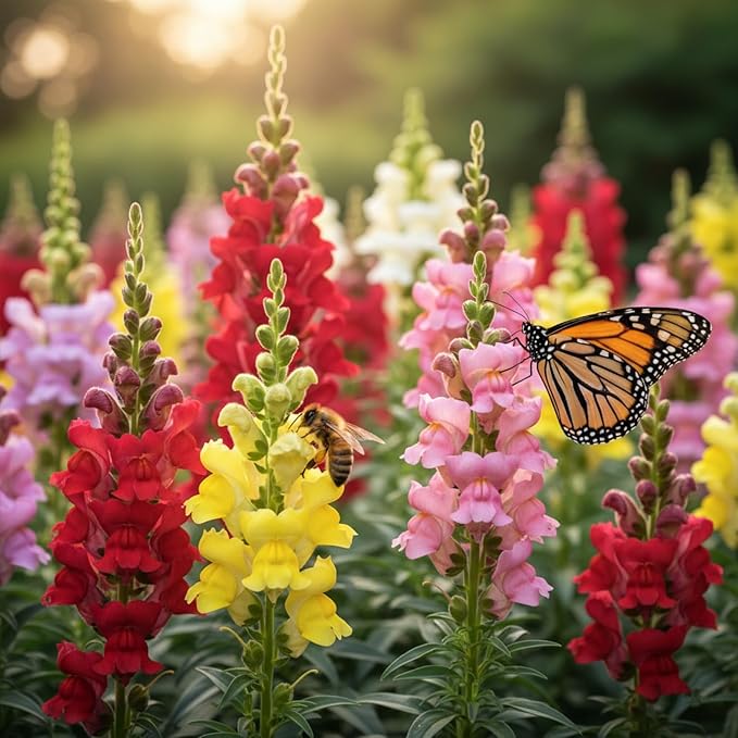 3000 Pcs Snapdragon Seeds for Planting Outdoor Garden, Snap Dragon Seeds for Planting Flowers, Pollinator-Friendly Color Mix, Annual Antirrhinum Majus