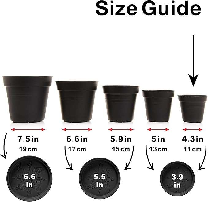 Mintra Home Garden Pots 4pk - Flowers, Herbs, Plants, Indoor, Outdoor, Colorful, Wholesale, Bulk (Orange, 11cm Diameter (4.3in))
