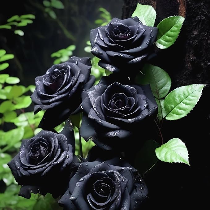 300+ PCS Black Rose Seed Rare Flowers Symbol of Friendship Perennial Rosa Flower Seeds Fragrant Climbing Rosa Bush Vine Flower Easy Grow Low-Maintenance for Planting
