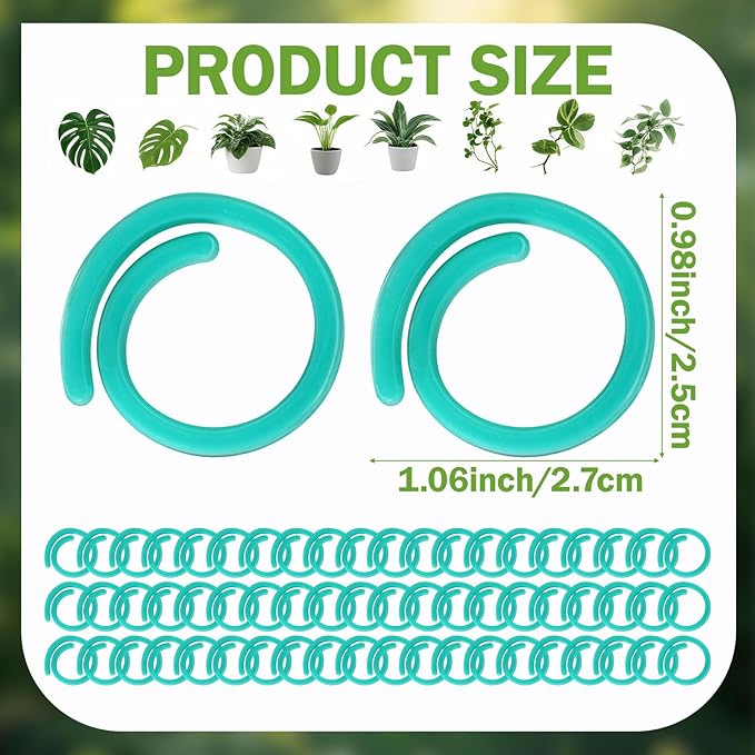 200 Pcs Plant Support Clips Garden Plastic Spiral Plant Clips for Climbing Plants Tomato Grape Vine Flower Lever Fixing Loop Gripper for Garden Netting Climbing Plants, Secured Stem and Vine