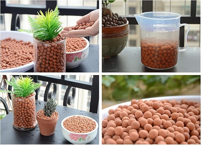 6.0 LB Clay Pebbles, 1/8'' Gardening Ceramsites Growing Media for Succulents Orchids, Aquaponics, Aquaculture Hydroponics. Ceramsite Clay Rocks Decor Cultivation, Leca for Plants