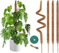 4 Pack Moss Pole, 28 Inch Bendable Moss Poles for Plants Monstera for Climbing Plants, Handmade Coco Coir Pole Plant Sticks Support Stakes for Indoor Plants Plant Grow