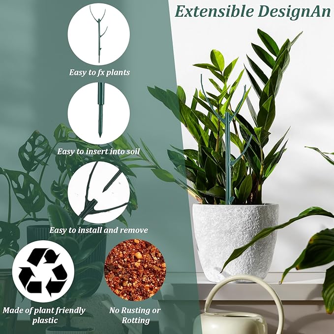 5Pcs Stackable Monstera Plant Support Stakes, Garden Plant Support Stakes for Indoor Outdoor Plants, ClimbingPlant Supports StructuresPlant Holder Stick Moss Pole for Tall Potted Plants