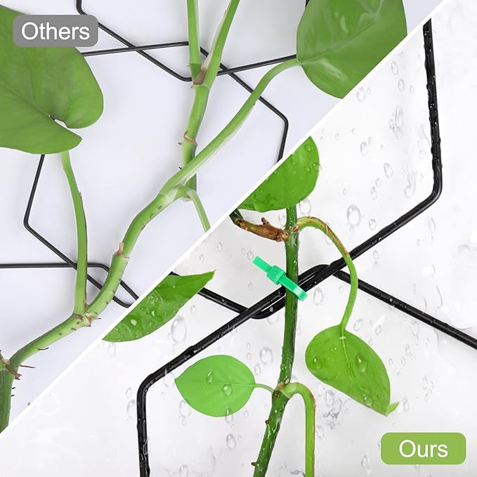 Chain Trellis for Climbing Plants Indoor 6.69 Inch Garden Trellis for Climbing Plants Metal Plant Supports Wall Trellis for Monstera, Pothos, Ivy, Roses Hexagonal Design Black (14 Pcs)