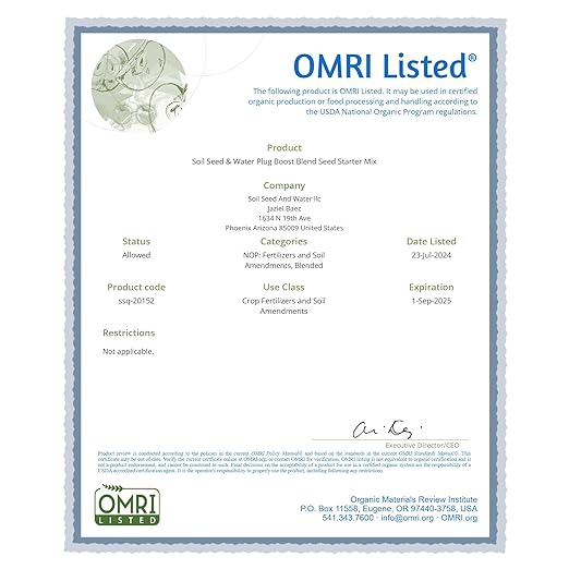 Soil Seed & Water PlugBoost Organic Seed Starter Soil Mix – OMRI Listed Soil for Seeds, Seedlings & Cuttings as a Seed Starter Mix