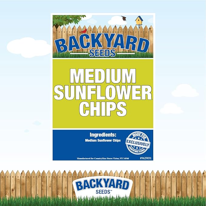 CountryMax Sunflower Chips Medium Sized - Shelled No Waste Bird Seed (20 Pounds)