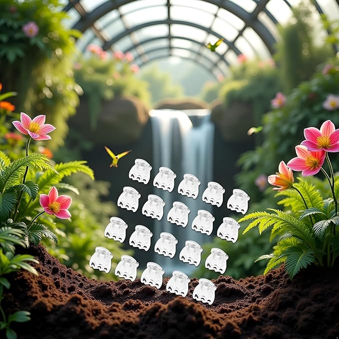 50Pcs Transparent Plant Orchid Clips Flowers Support Clear Fixer for Garden Vine Stem Plants Climbing Clasp Transparent 6 Claws Orchid Clips Plastic Butterfly Plant Support Structures