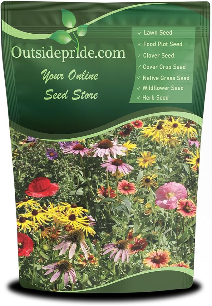 Outsidepride Midwest Wildflower Seed Mix - 1/4 Lb Premium Blend of Annual & Perennial Native Wildflower Seeds for Midwestern States, Attracts Pollinators, Low-Maintenance, Ideal for Meadows & Gardens