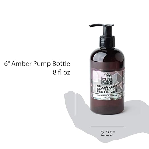 Cute Farms Succulent, Cacti, & Aloe Fertilizer | Gentle Monthly Use Formula Plant Food (8 oz. Bottle)
