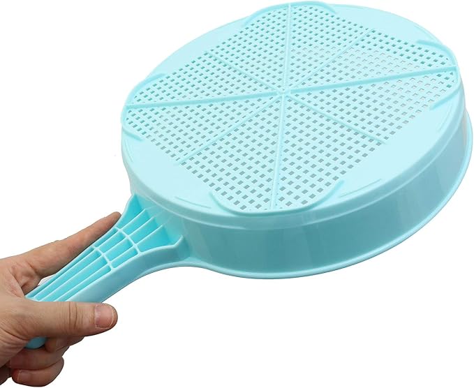 ZYAMY 1/8 Inch 3mm Plastic Garden Riddle Sieve Mesh Sand Sieves Gardening Tool Soil Sieve Flower Nursery, Blue