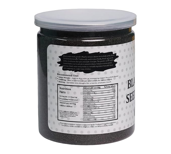 Yogi's Gift Black Cumin Seed Powder 8 oz, Ground Nigella Sativa, Kalonji, Comino Negro en Polvo for Cooking, Smoothies, and Natural Flavor Boost, Long-Lasting Aroma