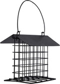 winemana Suet Feeder for Outside Hanging, Metal Suet Cake Holder Squirrel Proof, Weatherproof Bird Feeders for Wild Birds Woodpecker, Single Suet Cage for Outdoor Garden