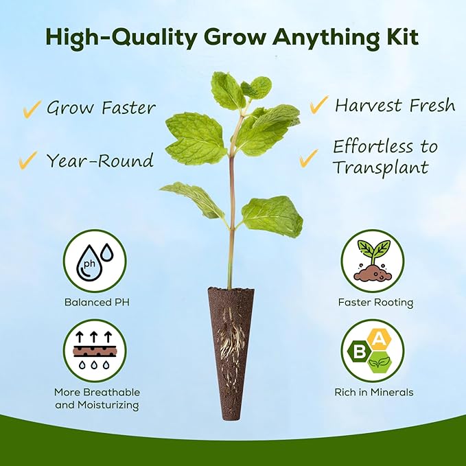 Hydroponic Seed Pod Kit – 12 Pods Seed Starter Kit for Indoor Garden, Compatible with Most Hydroponic Systems, Easy to Grow, High Germination