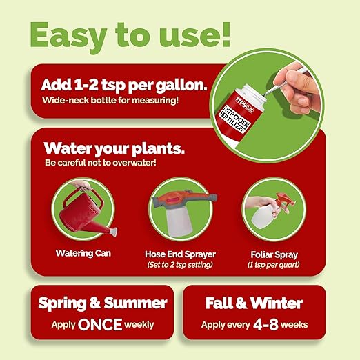 TPS NUTRIENTS Nitrogen for Plants, Tri-Source N Nitrogen for Lush Green Growth, Liquid Plant Fertilizer 8 oz (250mL), SUPPNITRO8OZ