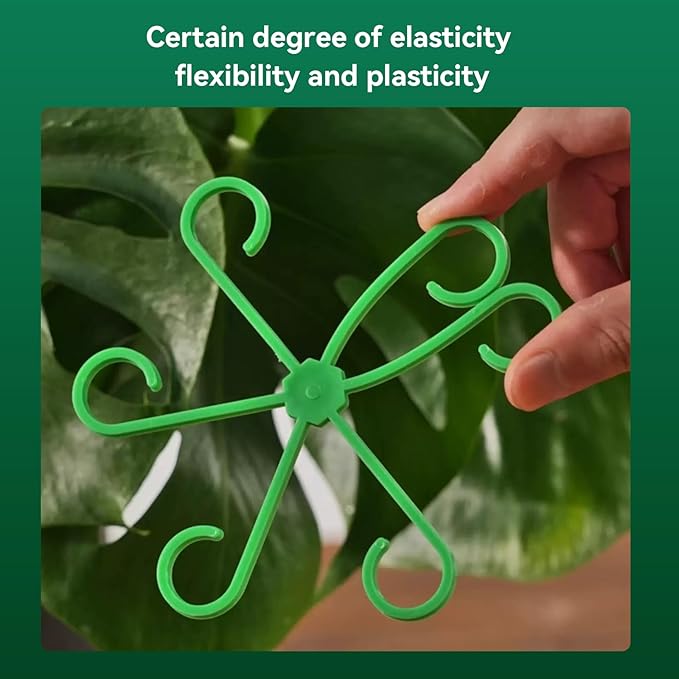 12pcs Climbing Houseplant Stem Supports, 4 Sizes Plastic Plant Climbers Stem Holders, Reusable Flower Plant Stakes Trellis Stem Hook Growth Accessories for Different Plant