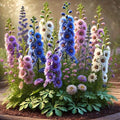 Delphinium Dwarf Mix Seeds – Delphinium Elatum | Perennial | Compact, Colorful Blooms for Borders & Containers