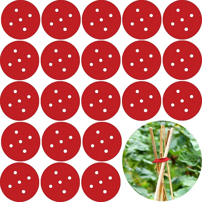 Boao 24 Pcs Garden Cane Connects Stretch Rubber 5 Hole Stake Connectors Plant Support Bamboo Stakes Bean Trellis for Garden Plants