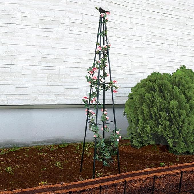 Garden Trellis for Climbing Plants Outdoor, 67" Tall Metal Obelisk Trellis Climbing Plants Support for Vegetable|Flower|Vine, Tomato, Peas, Beans, Cucumber, Lightweight, 2 Pack