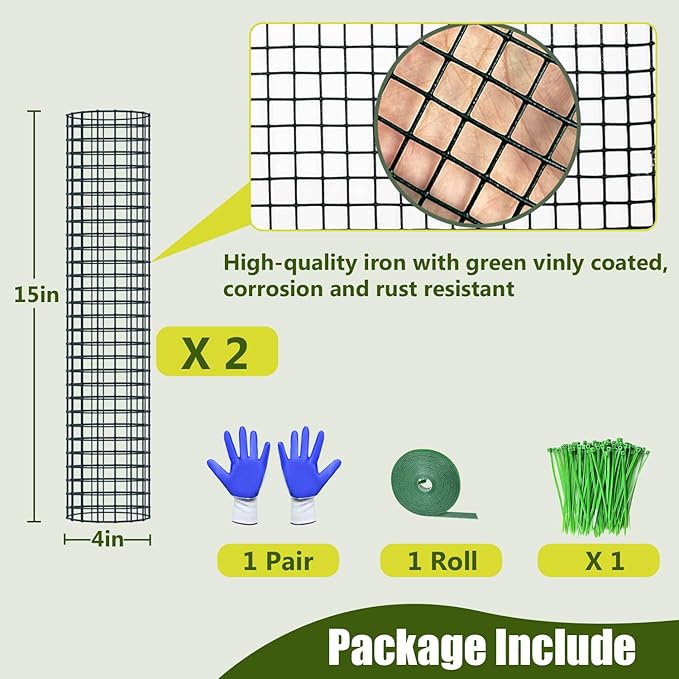 2 Pack Metal Moss Pole,15" Moss Poles for Plants Monstera, Stackable Sphagnum Moss Pole for Plants,Plant Poles for Climbing Plants Work with Sphagnum Moss(2 Pack 15")