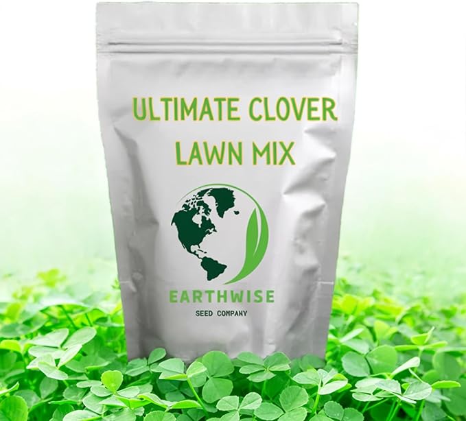 Earthwise 1/2 lb Ultimate Clover Lawn Mix – Low-Maintenance, Soil-Enhancing, Pollinator-Friendly Seed – Covers 250 sq. ft.