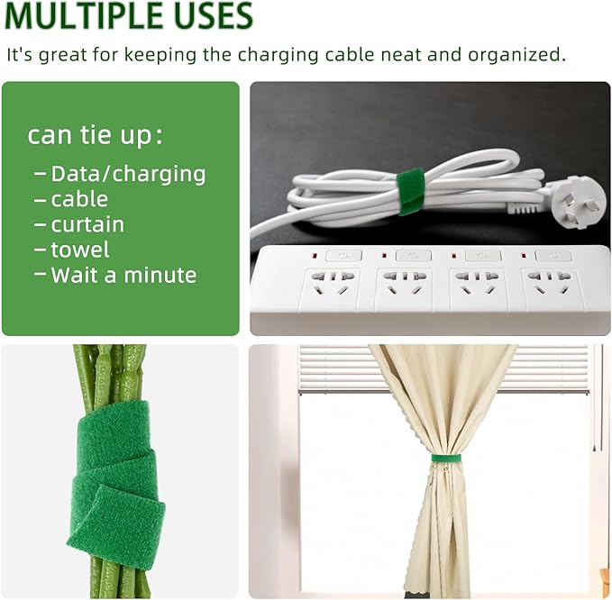 Green Plant Tape - Reusable Garden Tape for Outdoor Plants, Adjustable Plant Supports for Climbing Plants, Strong-Grip Plant Ties for Healthy Growth (16.4 ft x 0.6 inch, Green)