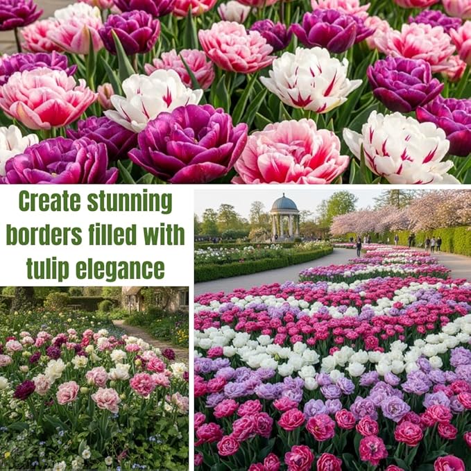 10 Tulip Bulbs for Spring Planting, Mix Double Large Tulip Bulbs for Fall Planting, Flower Bulbs