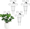 4 Pcs Metal Trellis for Potted Plants Indoor, 14.6 inch Small Garden Trellis with Bird for Climbing Plants Outdoor, Stackable Pothos Plant Climber Support for Hoya Vine Ivy Flower Plant Support