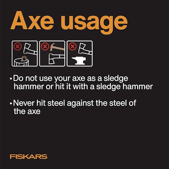 Fiskars X15 Splitting Axe, Tree Branch Cutter and Wood Splitter (23.5-Inch Axe) with Shock-Absorbing Handle