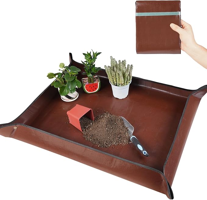 HNXTYAOB 39.5"x 31.5" Large Repotting Mat for House Plant Transplanting and Potting Soil Control Portable Gardening Tray Plant Gifts for Plant Lovers