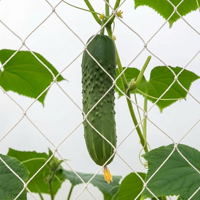 1 Piece White Jute Net Plant Support Netting 6.6 x 16.4 ft Heavy Duty Garden Plant Trellis Netting for Climbing Outdoor Indoor Grow Net for Cucumber Vine Tomatoes Peas Flower Fruits Vegetables