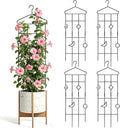 4 Pack 32'' Bell-Shaped Plant Trellis for Climbing Plants Outdoor & Indoor,Garden Metal Trellis for Potted Plants Climbing Plants, Monstera Houseplant Trellis for Hoya Pothos Vine Ivy