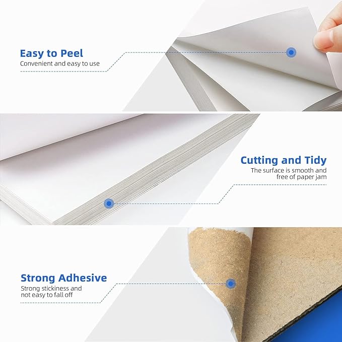 Printholic 15000 30 Per Sheet Self Adhesive 1" x 2-5/8" Address Shipping Labels for Laser & Inkjet Printers - 500 Sheets, 30 Per Labels Per Page, 30 up Labels