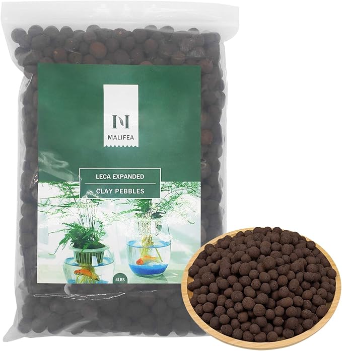 4LBS Leca Expanded Clay Pebbles Hydroponics Supplies for Indoor Garden Plants (4LBS)