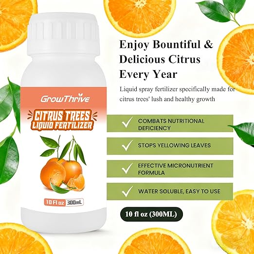 10oz Organic Citrus Probiotic Fertilizer - Natural Liquid Plant Food for Lemon, Fruit Trees & Vegetables - Promotes Root Growth & Green Leaves