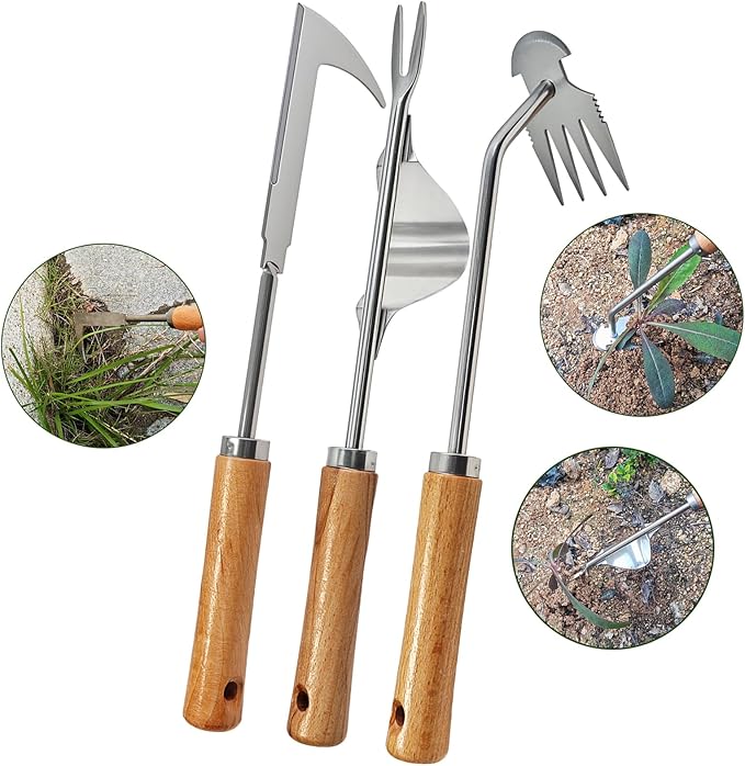 3PCS Weed Puller Tool, Garden Tool Set, Portable Garden Weeder Tool for Vegetable Gardening Backyard Farm Planting