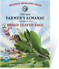 The Old Farmer's Almanac Heirloom Sage Seeds (Broad Leaved Sage) - Approx 70 Seeds - Non-GMO, Open Pollinated