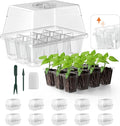 Seed Starter Tray, 10PCS Seed Starter Kit, Seedling Starter Trays with Heightened Lids for Seed Staring, Indoor Plant Germination Trays (12 Cells per Tray) Transparent