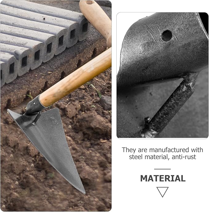 DOITOOL Triangle Hoe Head Garden Tool 10.6 Inch Digging Hoe for Weeding Planting Soil Leveling Durable Gardening Hand Tool