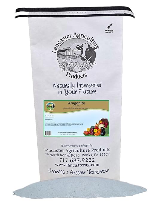 Aragonite 20 Pounds – Natural Calcium Carbonate Fertilizer for Gardens to Enhanced Soil Health, pH Balance, and Plant Growth – Lancaster Agriculture Products