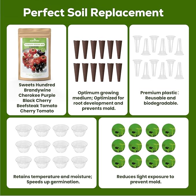 Hydroponic Seed Pod Kit – 12 Pods Seed Starter Kit for Indoor Garden, Compatible with Most Hydroponic Systems, Easy to Grow, High Germination