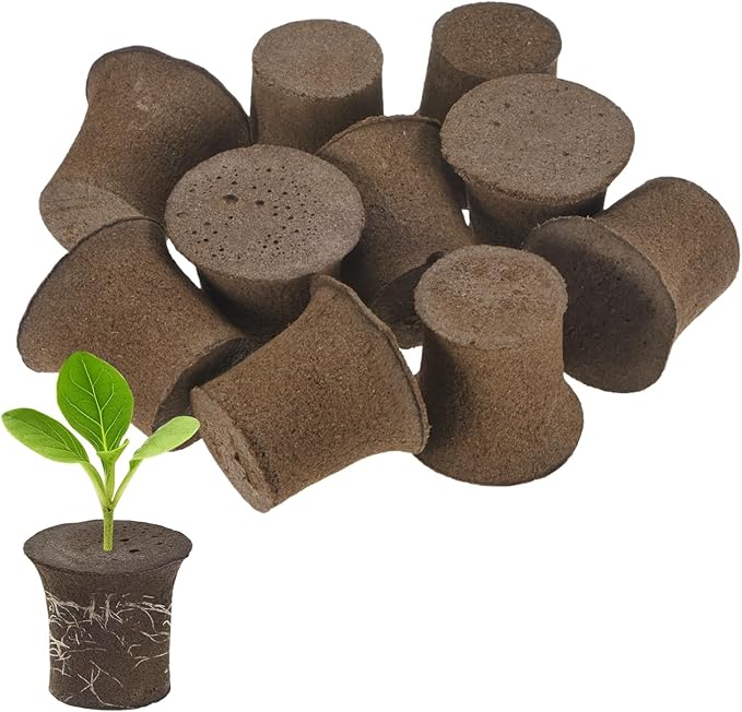 10-Pack Grow Sponges, 2.1x1.5x1.9 Inch Replacement Root Growth Sponges Seed Pods for Plant Rooting/Seed Germination/Hydroponic Gardens System Supplies, Starter Plug for Seeds