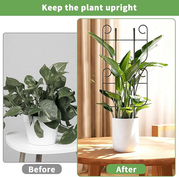 4 Pack Trellis for Climbing Plants Indoor, Expandable Small Metal Trellis for Potted Plants, Flowers Vine Ivy, Sturdy Houseplant Pothos Plant Climber Support
