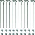4.5mm Adjustable Length Plant Stake, Assembled (12 or 24 inch) Outdoor and Indoor Plant Support Poles for Flowers Marigolds Tomatoes Lilies Peonies Roses Daffodils Flower Clips (6 Sets, 18 Pcs)