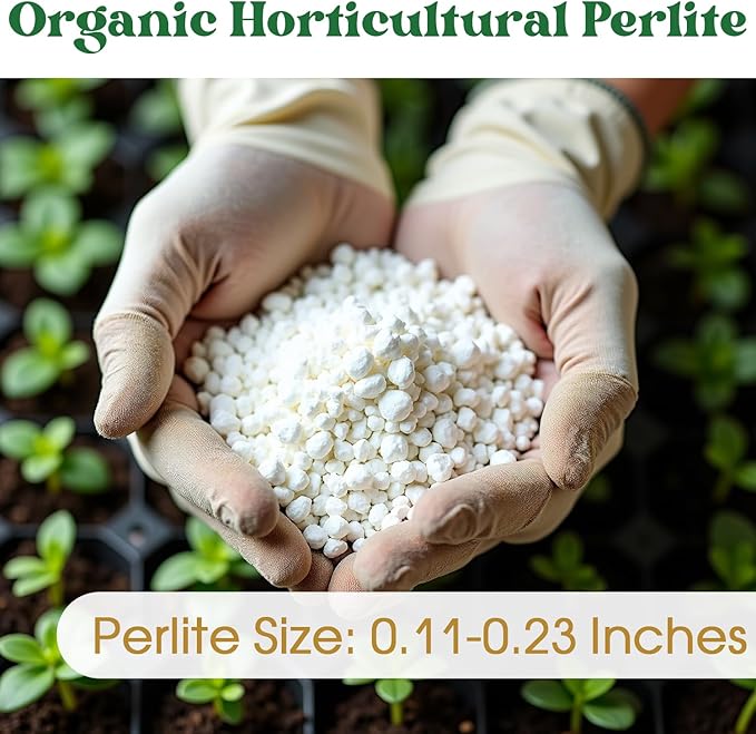 Organic Perlite for Plants,2 Quart Premium Horticultural Perlite for Indoor and Outdoor Plants,Enhance the Ventilation and Drainage of the Soil,Optimal for Potting Mixes